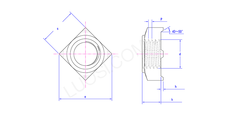Inch Square Weld Nuts
