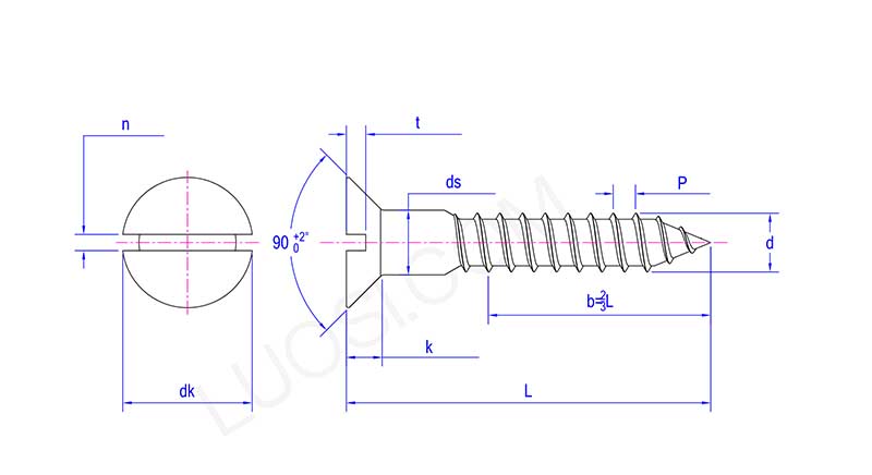 Screw Wood Countersunk Slotted Steel Black Oxide