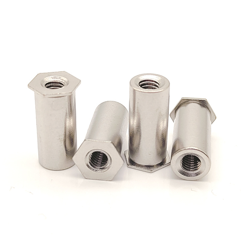 जिंक ब्लू थ्रू होल हेक्सागोनल रिवेट नट